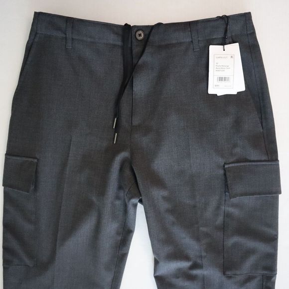 Theory M0871204 Men's Sz 33 Gray Curtis Bonded Wool Twill Cargo Pants $285 - Picture 5 of 10